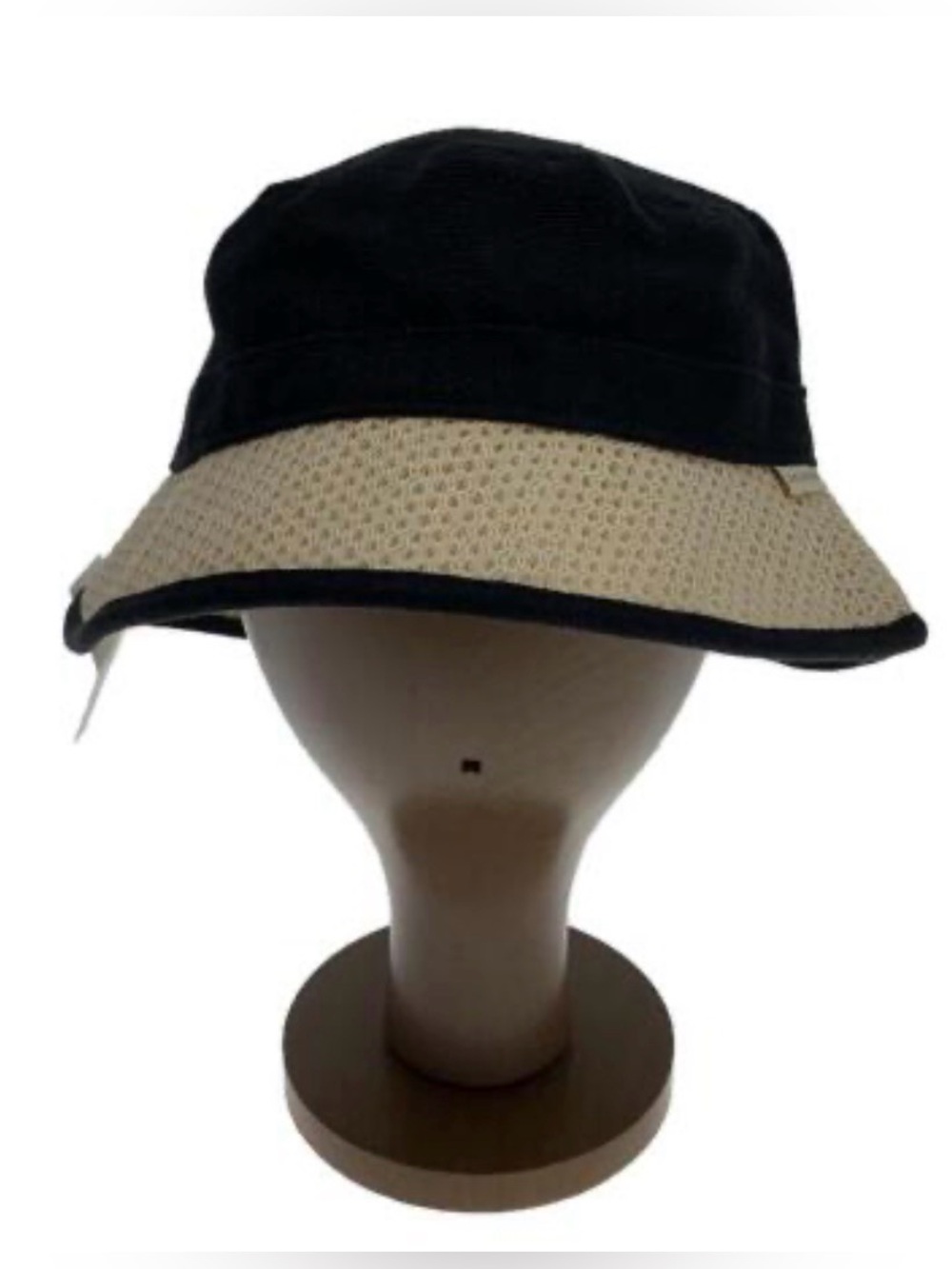 Aime Leon Dore Black Vancas and Cream Woven Bucket Hat, Preowned, 7-8” Diameter